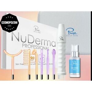 Pure Daily Care NuDerma Professional Skin Therapy Wand Neon Argon Set with Serum